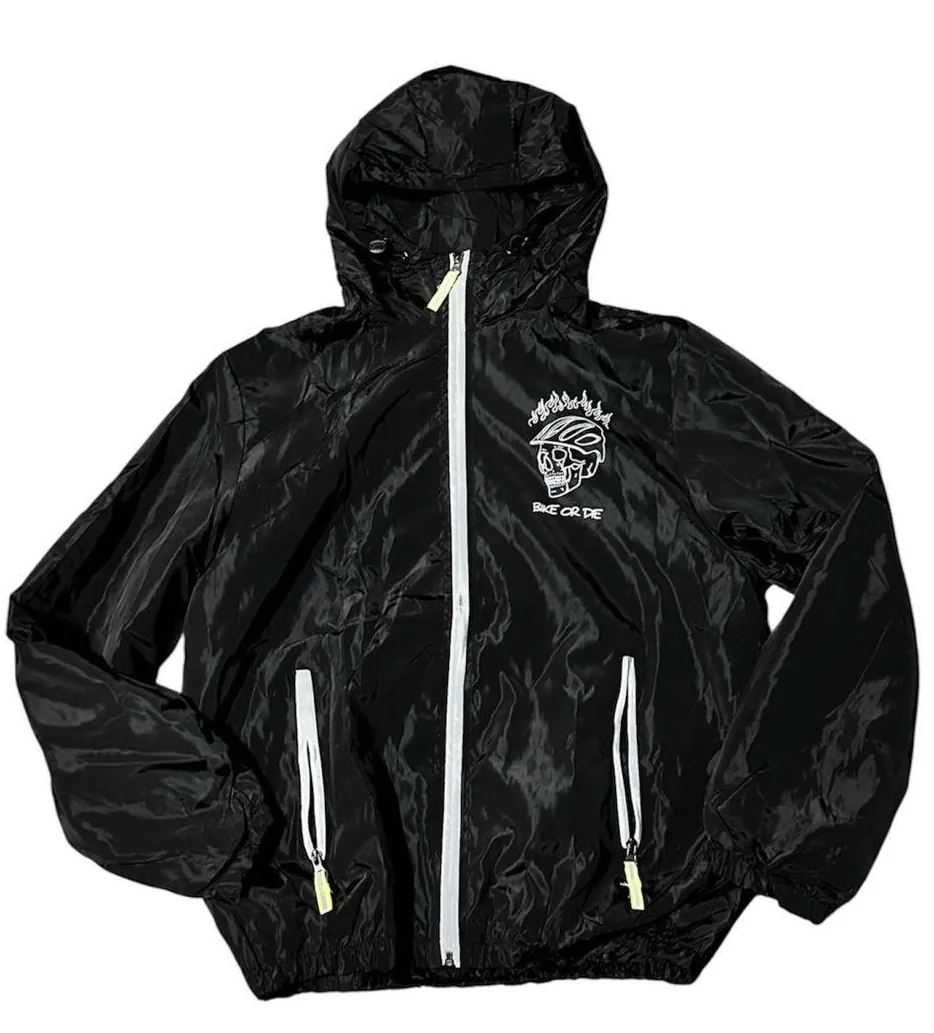 Windbreaker Jacket “Bike or Die” Original en Negro
