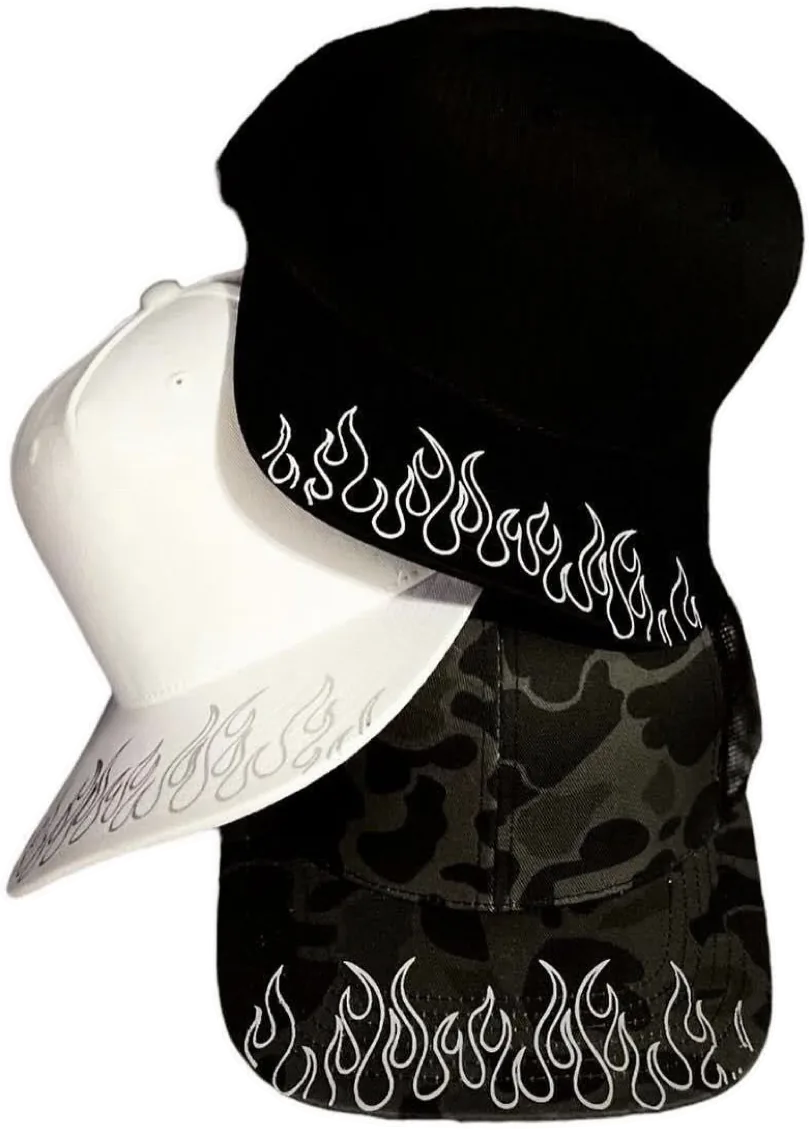 Flame Baseball Cap en Negro