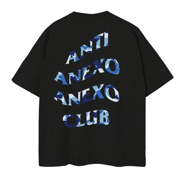 Camo Black Tee “Anti Anexo” en Azul