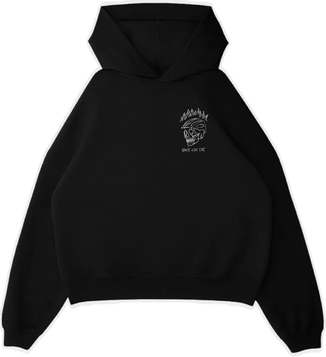 Black Hoodie “Bike or Die” Original en Negro