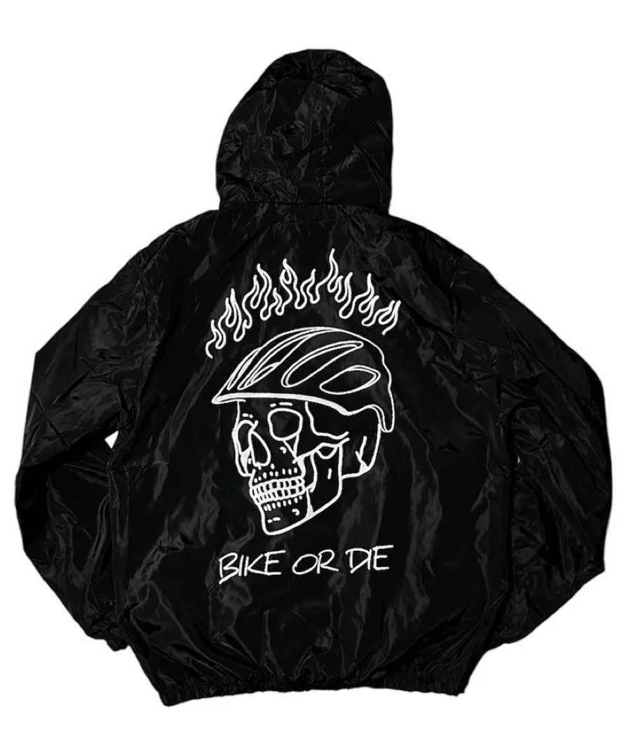 Windbreaker Jacket “Bike or Die” Original en Negro — foto 2