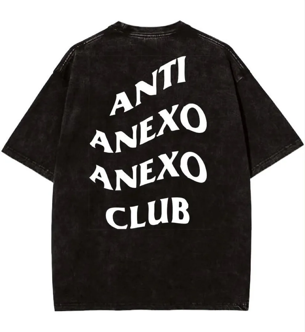 Vintage Washed T-shirt “Anti Anexo” Classic en Deslavado Gris — foto 2